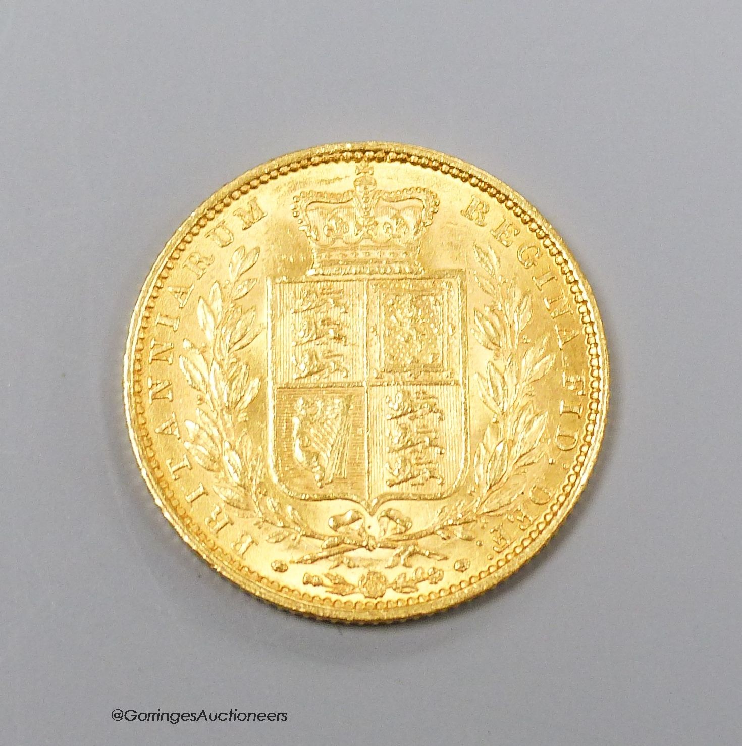 A Victoria gold sovereign 1852, wear to the edge and occasional minor nicks otherwise AEF